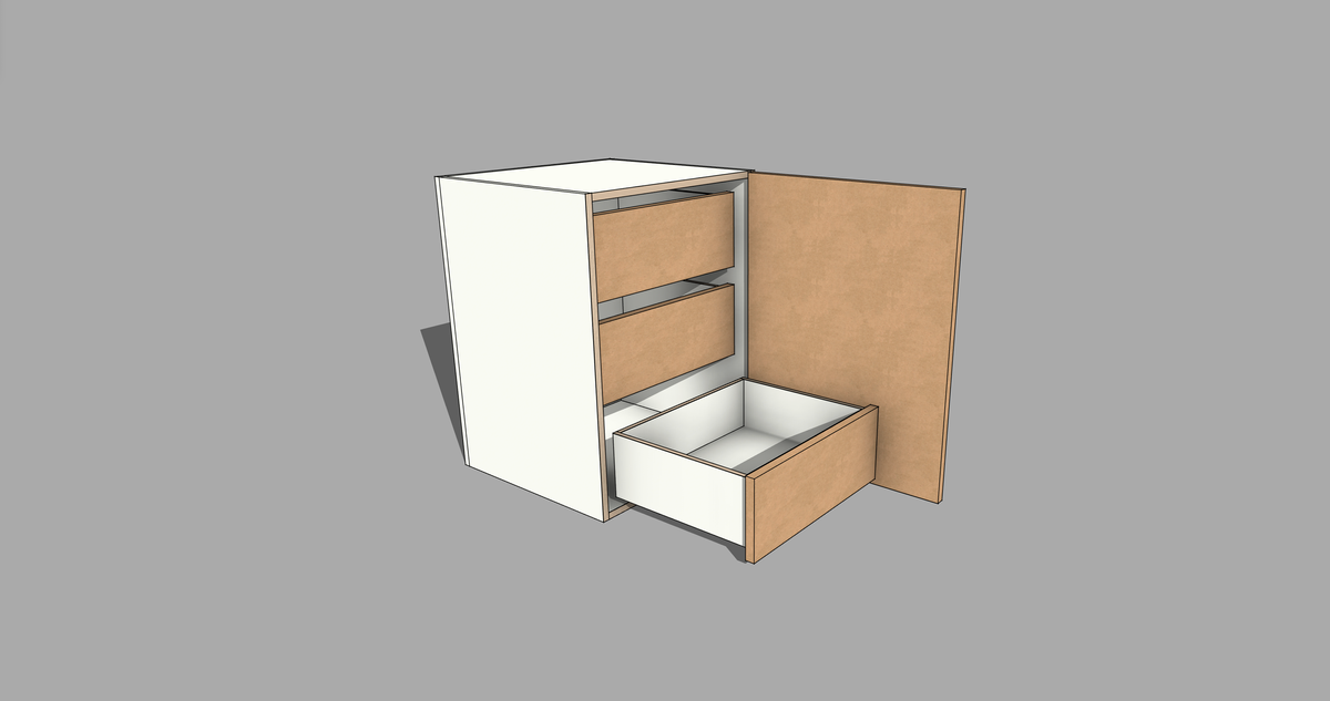 FRM_1DF_3DRWRH [ 1 DOOR FRONT RHS, 3 DRAWER INTERNAL ]