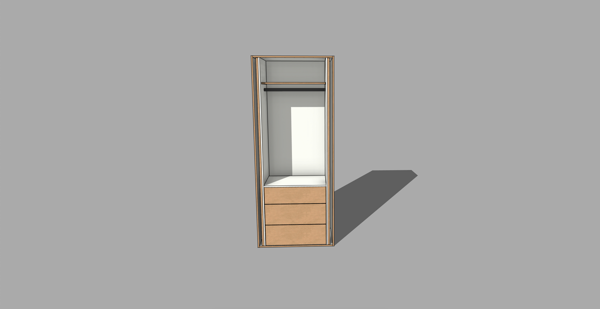 FRM_TWARDROBE PKT_HANG3 [DOUBLE POCKET 3 DRAWER]