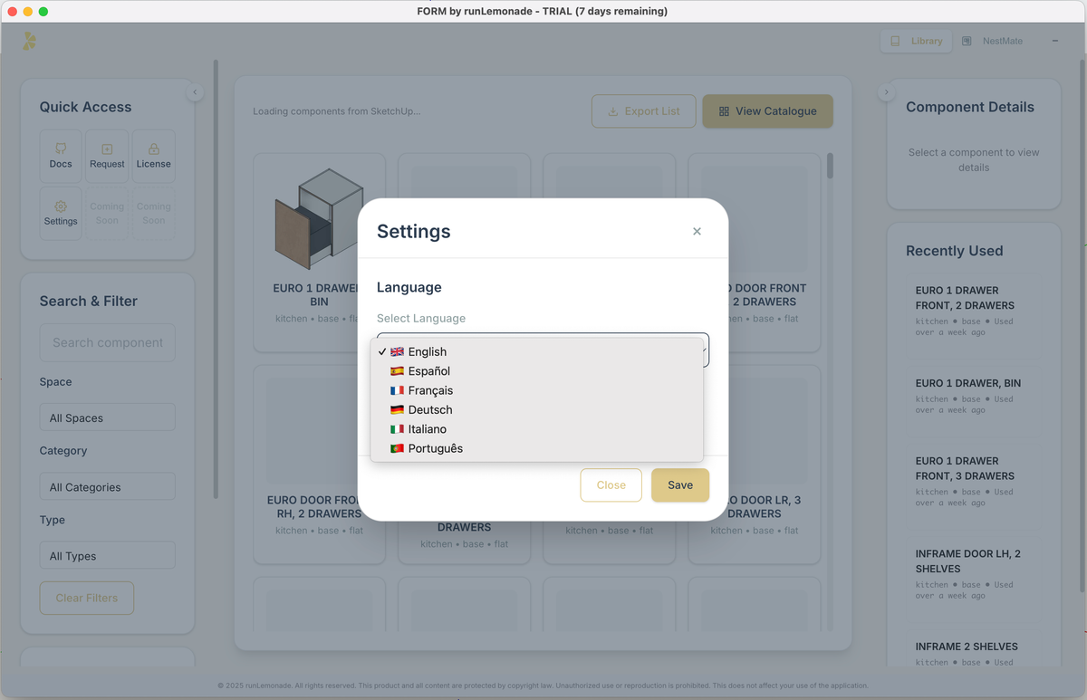 Claim your additional 7 day free trial with FORM for SketchUp latest version (v1.0.14)